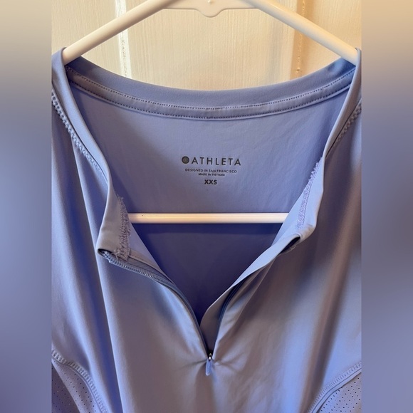 Athleta Periwinkle Blue 1/4 Zip Athletic Tank Top XXS - Picture 2 of 4